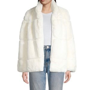 Apparis SARAH Faux fur tiered short coat (L) Ivory